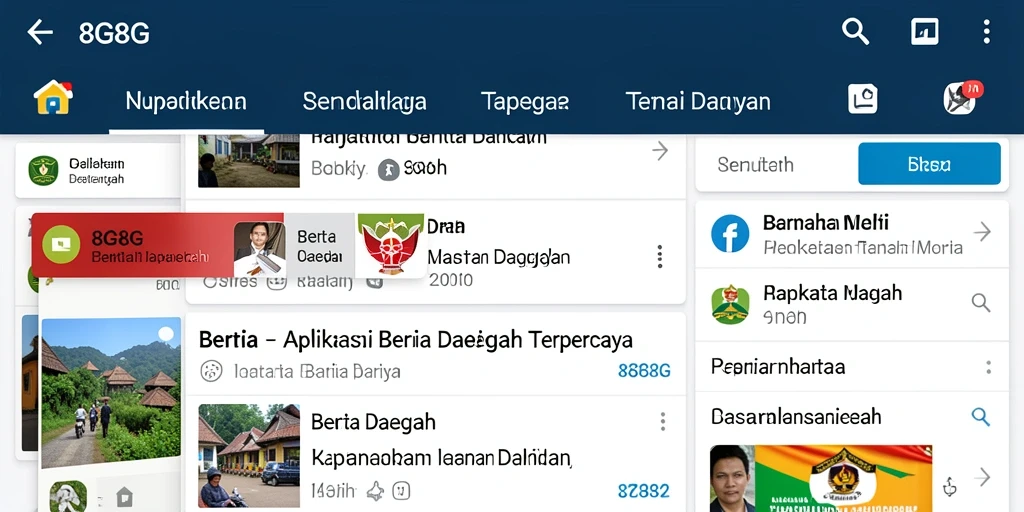 Antarmuka pengguna 8G8G untuk berita daerah terbaru.