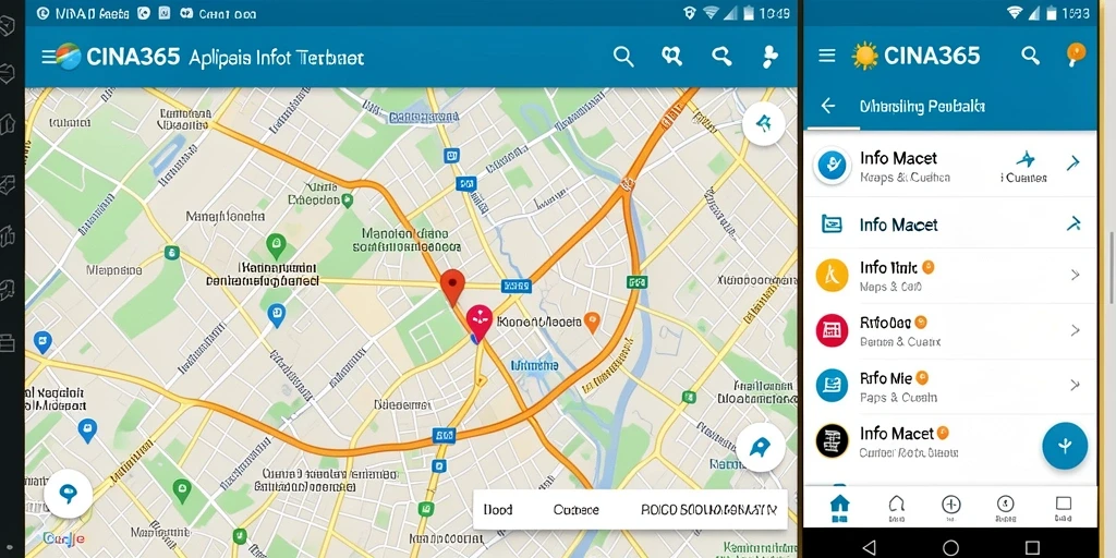 Antarmuka aplikasi CINA365 yang menampilkan info macet terkini.
