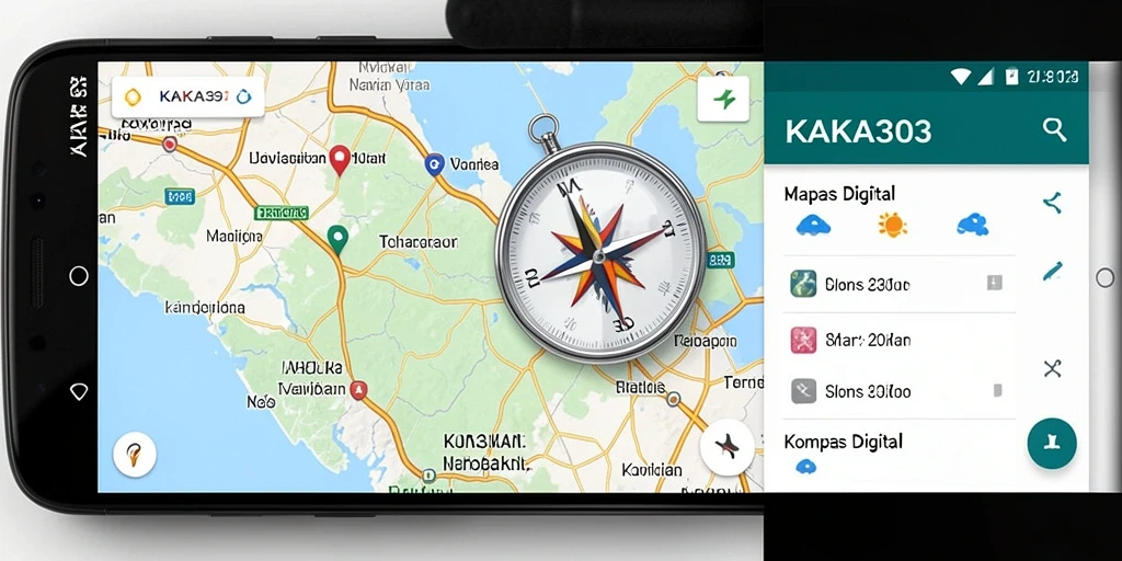 Antarmuka KAKA303 menampilkan kompas digital yang jelas dan informatif.