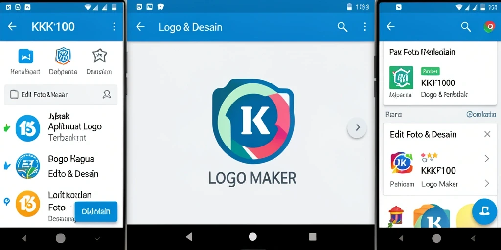 Tampilan antarmuka KPK100 yang intuitif untuk mendesain logo.