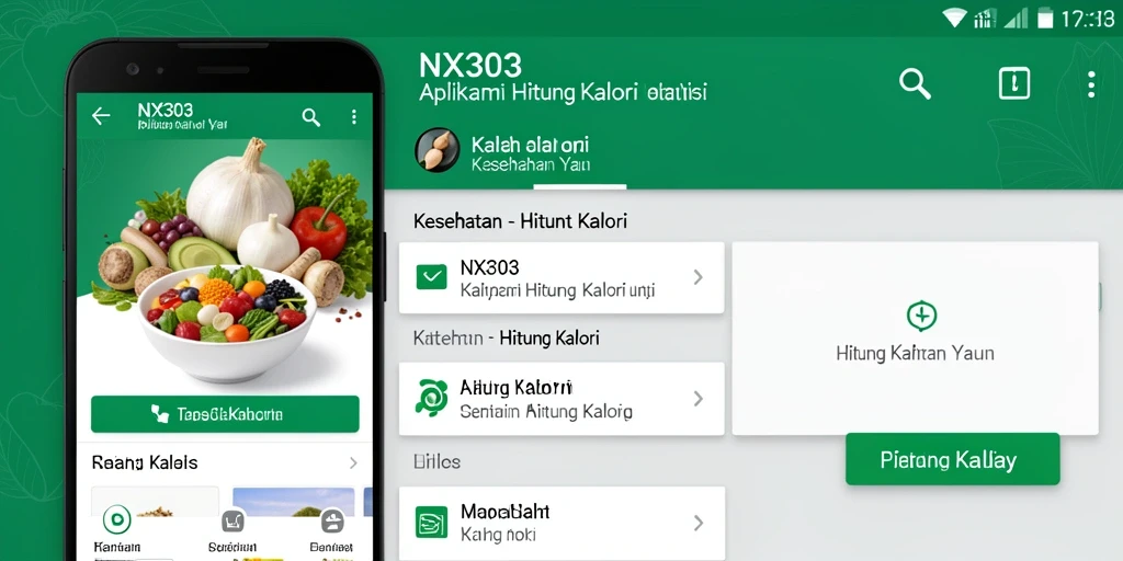Antarmuka NX303 yang mudah digunakan untuk menghitung kalori harian.