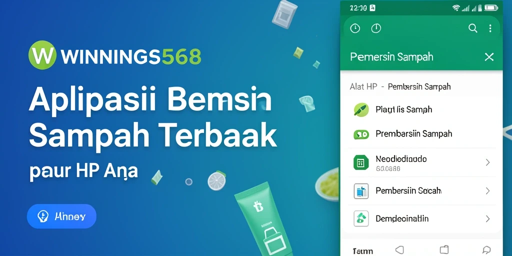 Tampilan antarmuka aplikasi WINNING568 saat melakukan pembersihan sampah.